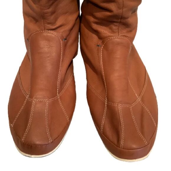 ECCO BROWN BREATHABLE LEATHER PULL ON BOOTIES SIZE 41 - Picture 4 of 16